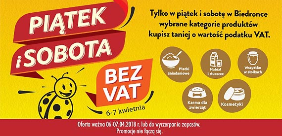 Promocje w sklepach Biedronki: bez VAT i w kropki