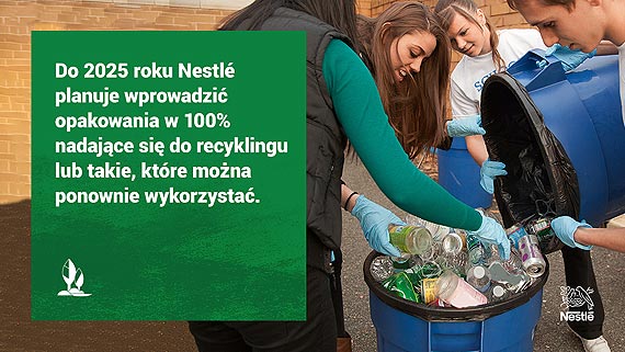 Nestl chce wprowadzi opakowania w 100% nadajce si do recyklingu