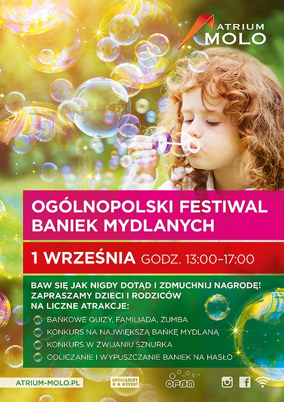 Oglnopolski Festiwal Baniek Mydlanych w Atrium Molo